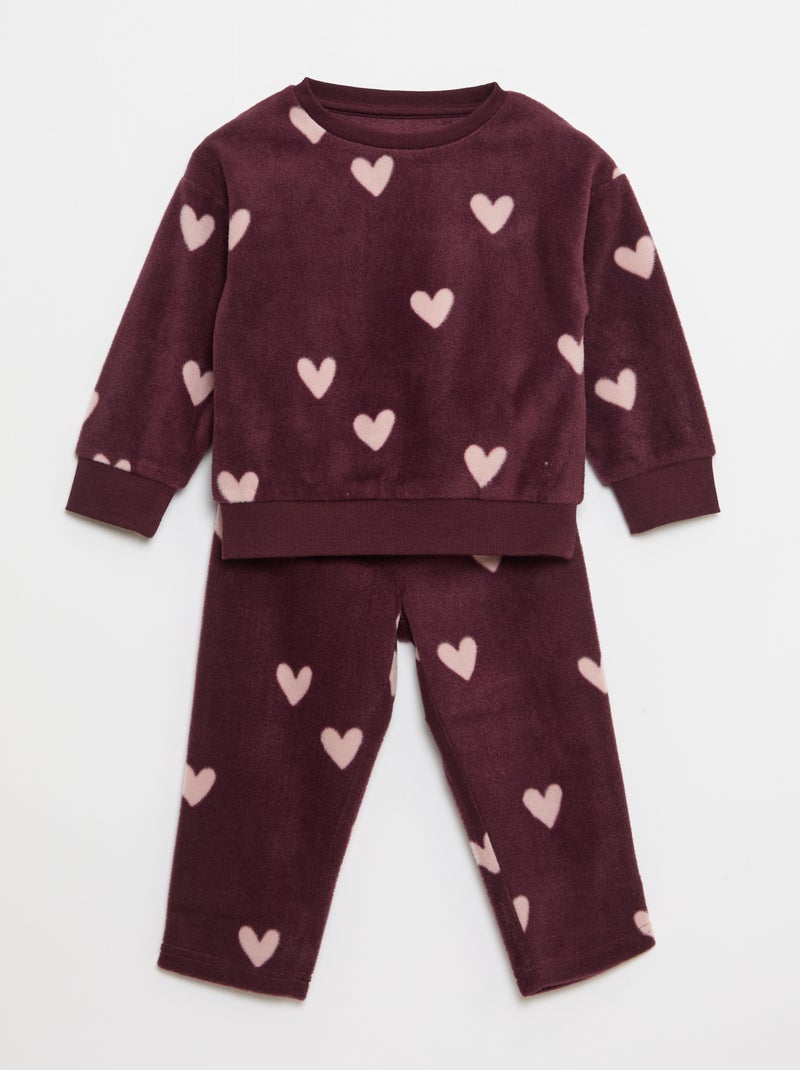 Conjunto pijama polar: parte de arriba + pantalón Rosa - Kiabi
