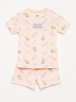 Conjunto pijama short + camiseta 'La casa de muñecas de Gabby' - 2 piezas