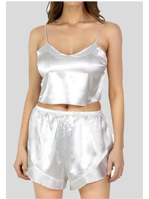 Conjunto pijama-short de satén fluido Kebello - Kiabi