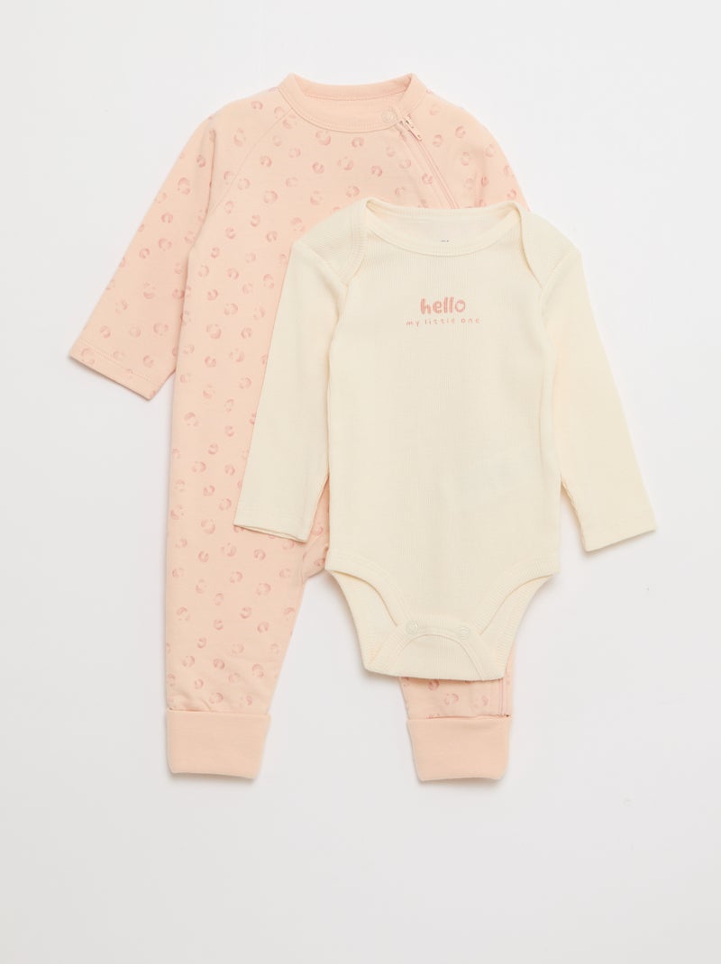Conjunto pijama y body Rosa - Kiabi