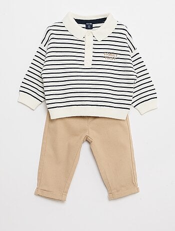 Conjunto polo cálido + pantalón - 2 piezas