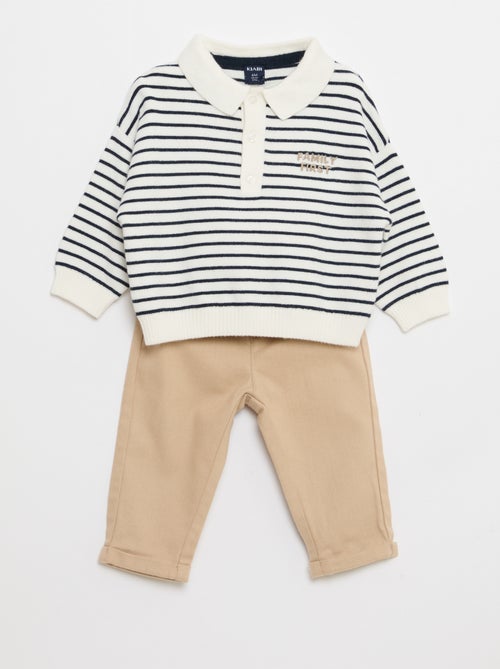 Conjunto polo cálido + pantalón - 2 piezas - Kiabi
