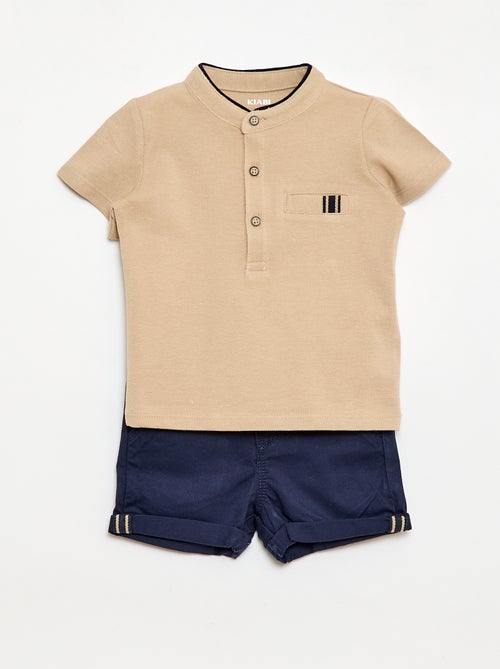 Conjunto polo + pantalón corto - 2 piezas - Kiabi