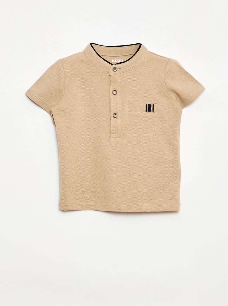 Conjunto polo + pantalón corto - 2 piezas Beige - Kiabi