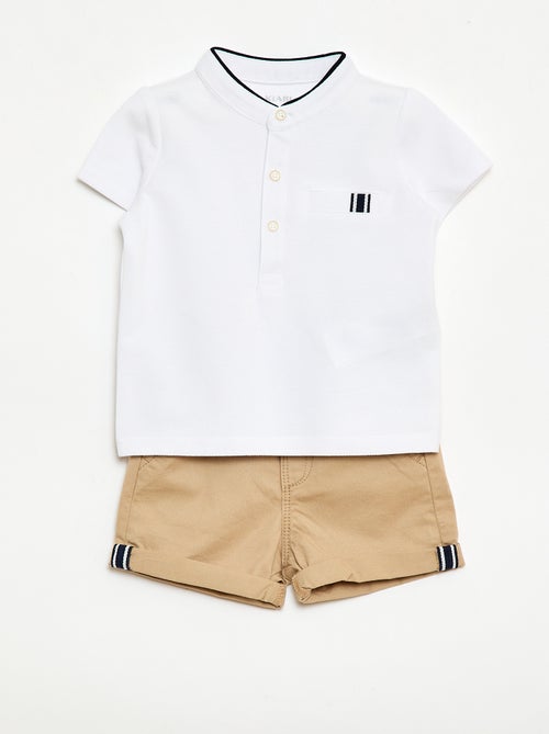 Conjunto polo + pantalón corto - 2 piezas - Kiabi