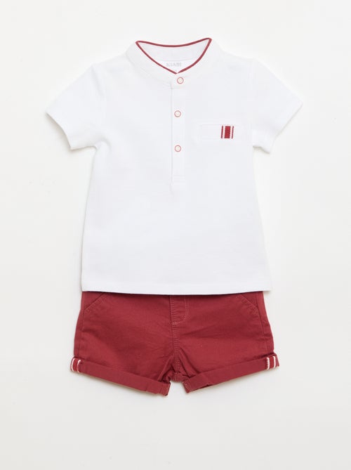 Conjunto polo + pantalón corto - 2 piezas - Kiabi