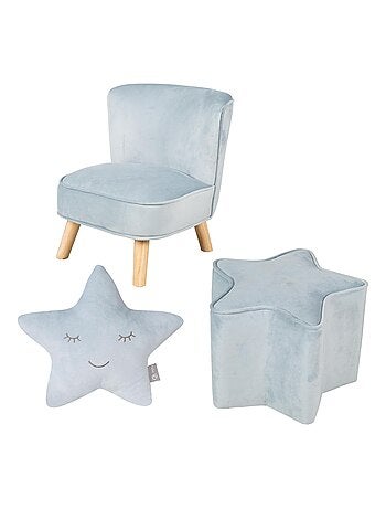 Conjunto sillón + puff + cojín decorativo forma estrella 'Roba lil sofa'