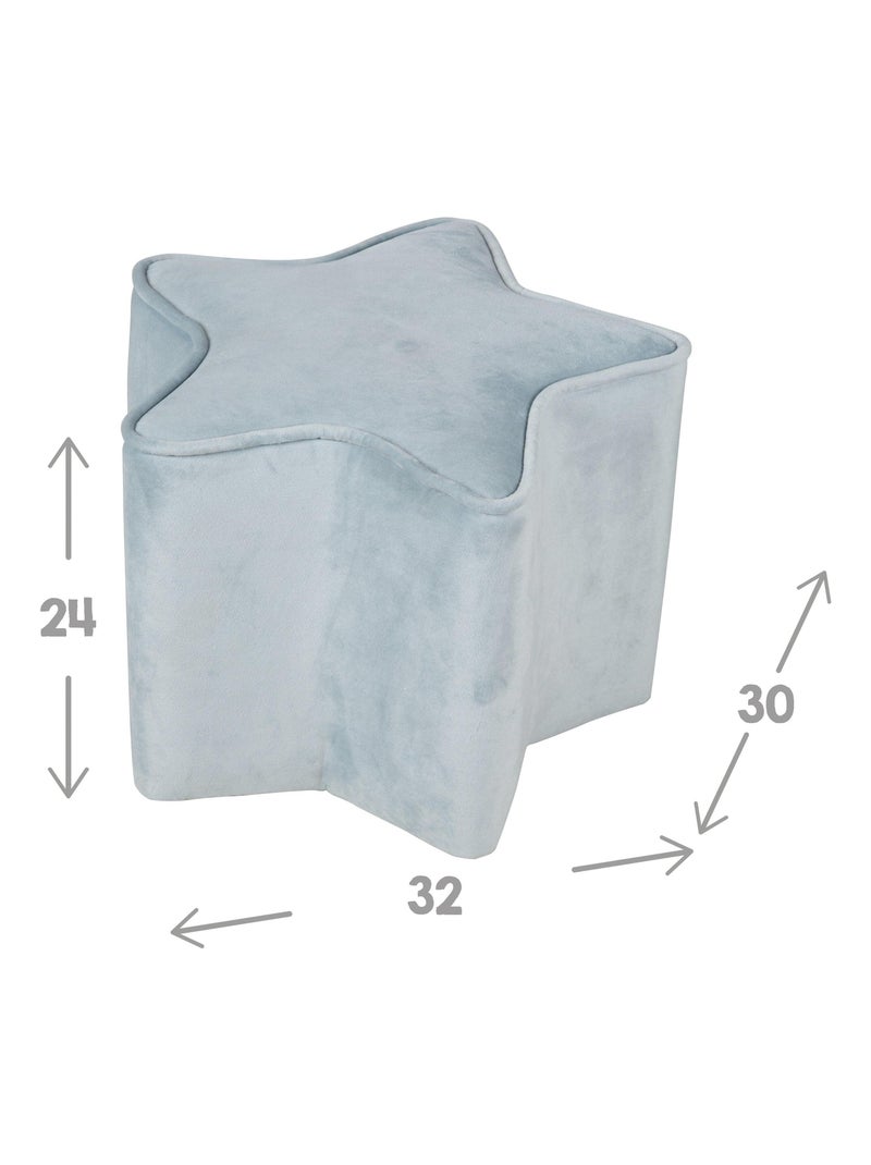 Conjunto sillón + puff + cojín decorativo forma estrella 'Roba lil sofa' Azul claro - Kiabi