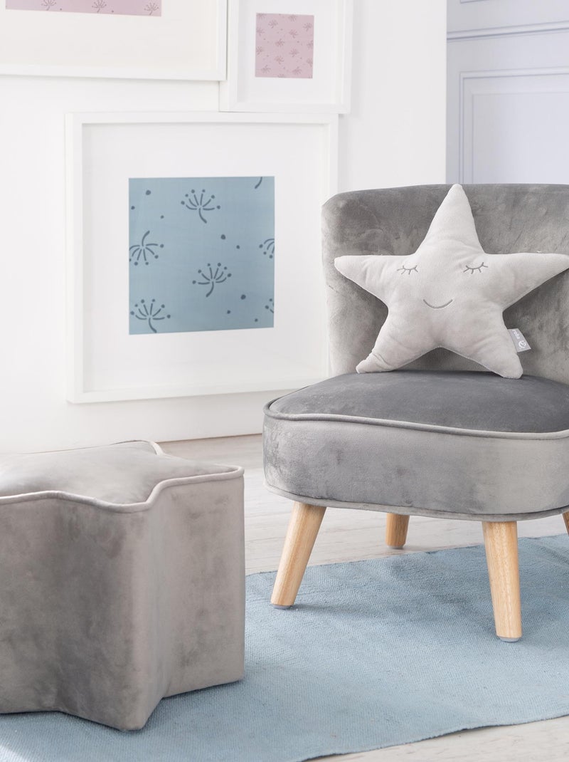 Conjunto sillón + puff + cojín decorativo forma estrella 'Roba lil sofa' Gris - Kiabi