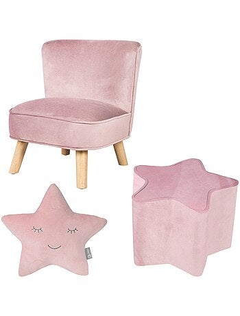 Conjunto sillón + puff + cojín decorativo forma estrella 'Roba lil sofa'