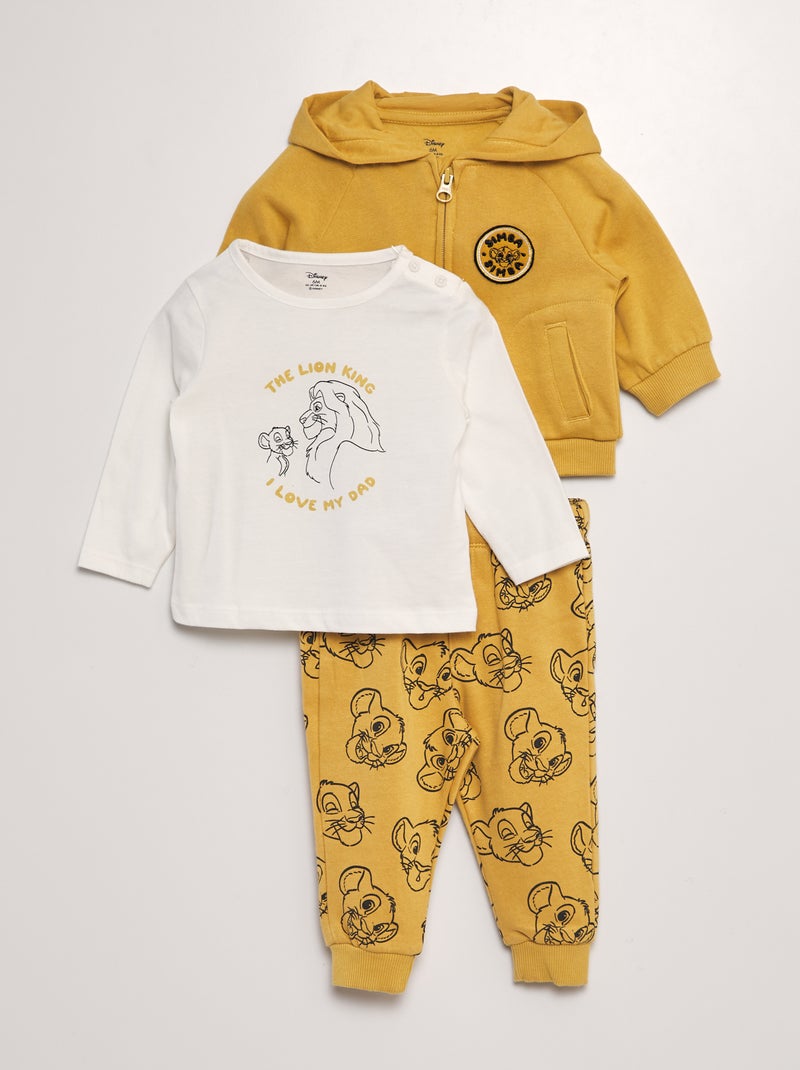 Conjunto 'Simba' de camiseta + sudadera + pantalón - 3 piezas AMARILLO - Kiabi