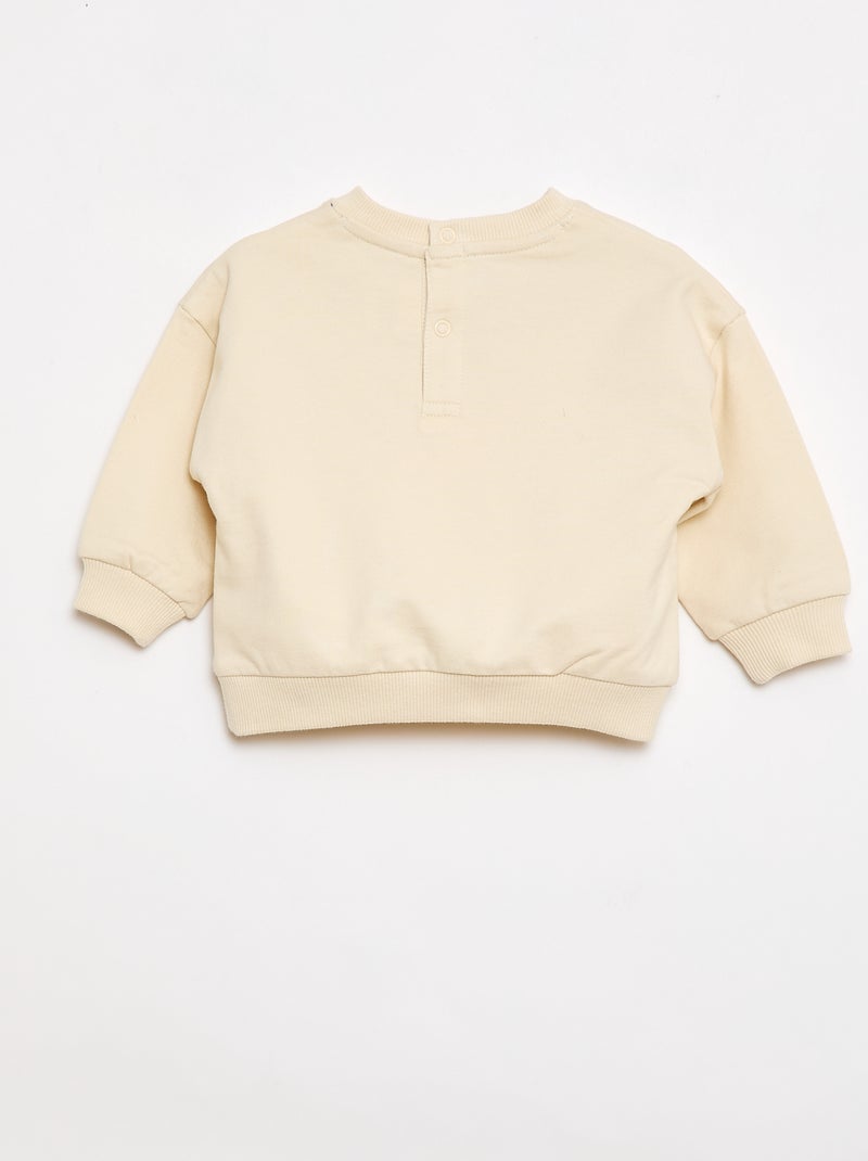 Conjunto 'Snoopy' de 2 piezas sudadera + pantalón corto Beige - Kiabi