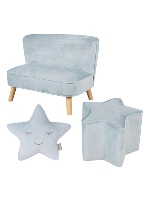 Conjunto sofá infantil + puff + cojín estrella 'Roba lil sofa' - Kiabi