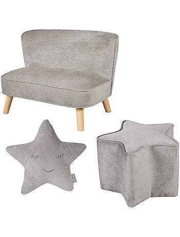 Conjunto sofá infantil + puff + cojín estrella 'Roba lil sofa'
