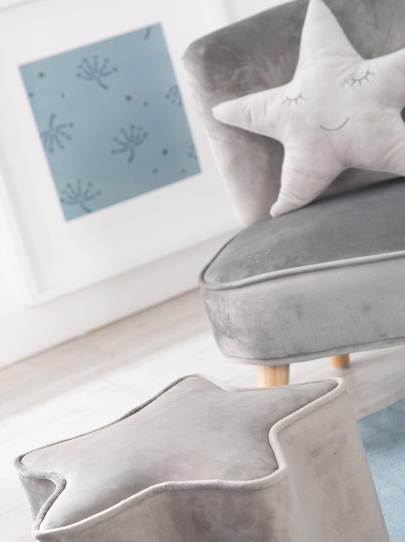 Conjunto sofá infantil + puff + cojín estrella 'Roba lil sofa' Gris - Kiabi