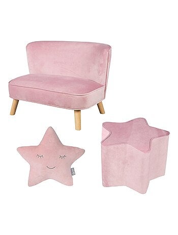 Conjunto sofá infantil + puff + cojín estrella 'Roba lil sofa'