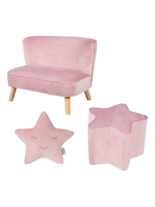 Conjunto sofá infantil + puff + cojín estrella 'Roba lil sofa' - Kiabi