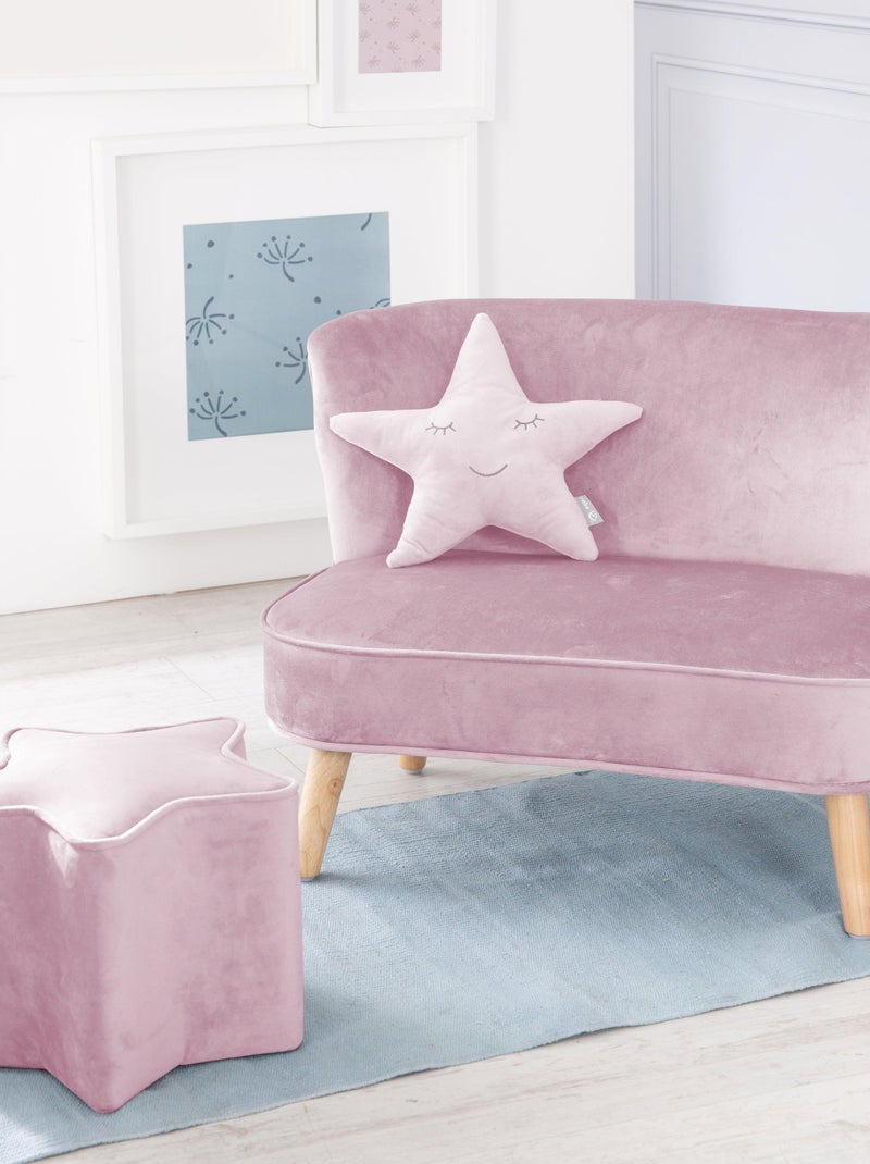 Conjunto sofá infantil + puff + cojín estrella 'Roba lil sofa' Rosa claro - Kiabi