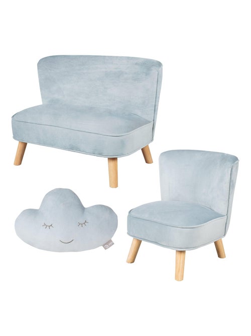 Conjunto sofá + sillón + cojín decorativo forma nube 'Roba lil sofa' - Kiabi