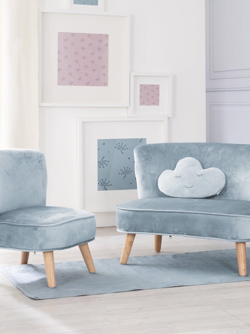 Conjunto sofá + sillón + cojín decorativo forma nube 'Roba lil sofa' Azul claro - Kiabi