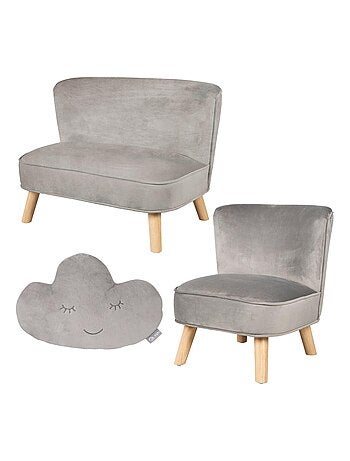 Conjunto sofá + sillón + cojín decorativo forma nube 'Roba lil sofa'