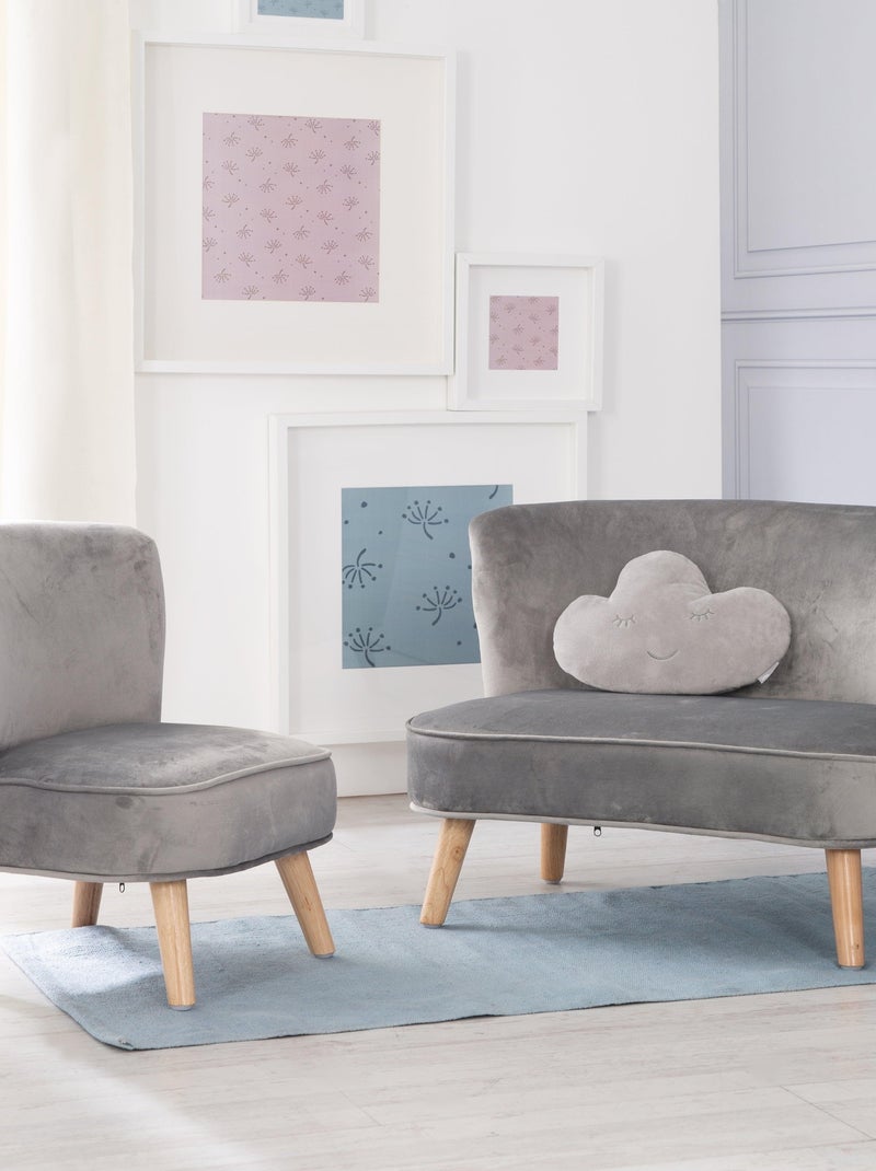 Conjunto sofá + sillón + cojín decorativo forma nube 'Roba lil sofa' Gris - Kiabi