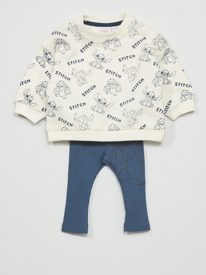 Conjunto 'Stitch' con sudadera + pantalón  - 2 piezas BLANCO - Kiabi