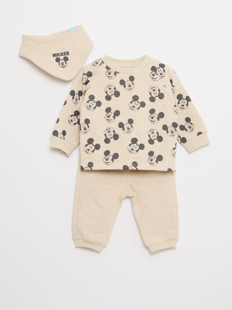 Conjunto sudadera - pantalón + Bandana - 2 piezas Beige - Kiabi