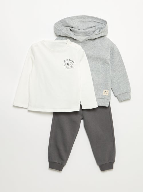 Conjunto sudadera + chándal + camiseta - 3 piezas - Kiabi Conjunto sudadera + chándal + camiseta - 3 piezas - Kiabi
