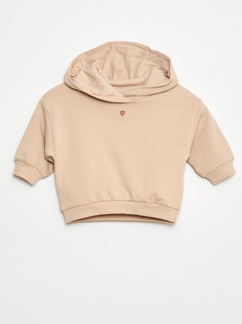 Conjunto sudadera con capucha + leggings de punto Beige - Kiabi