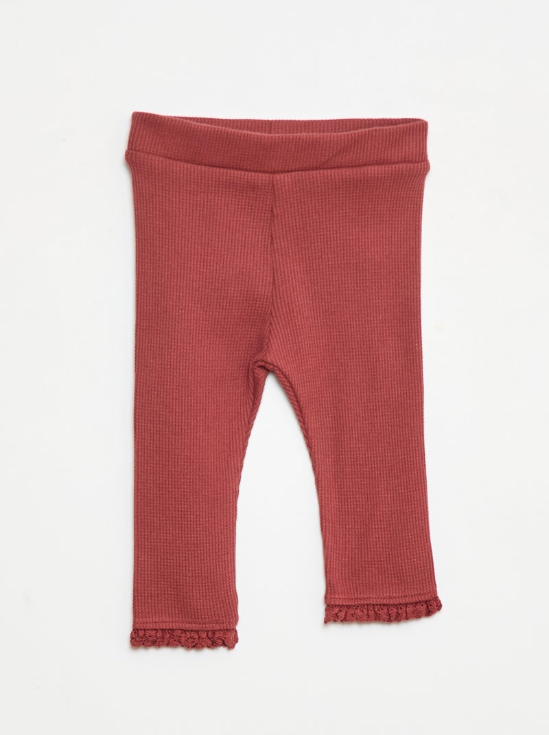 Conjunto sudadera con capucha + leggings de punto Beige - Kiabi