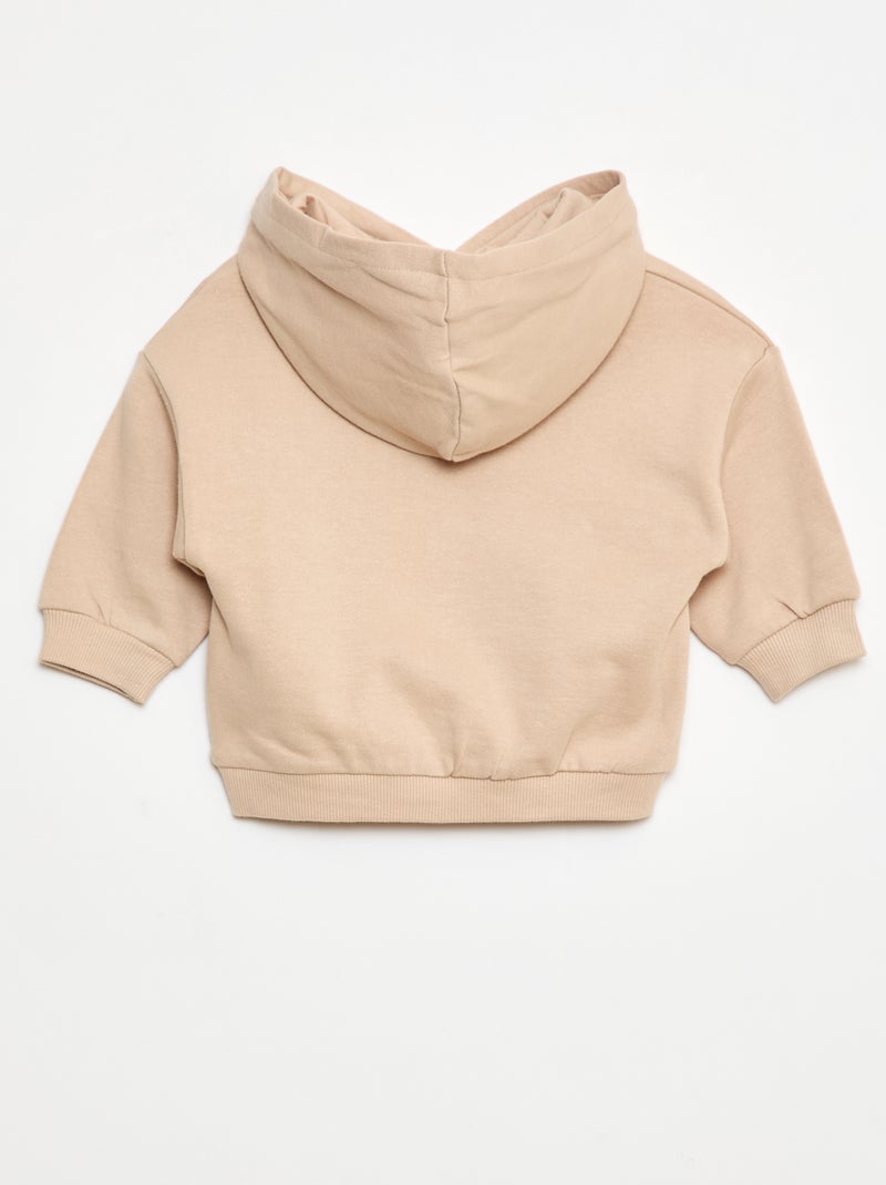 Conjunto sudadera con capucha + leggings de punto Beige - Kiabi