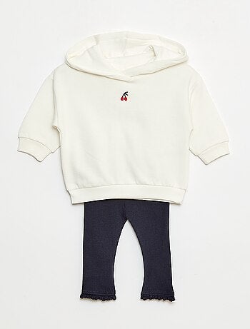 Conjunto sudadera con capucha + leggings de punto