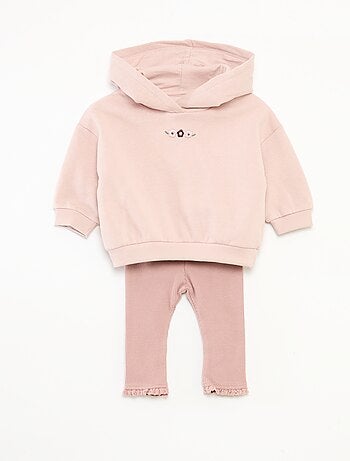 Conjunto sudadera con capucha + leggings de punto