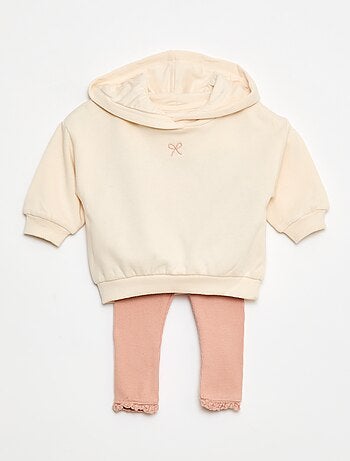 Conjunto sudadera con capucha + leggings de punto