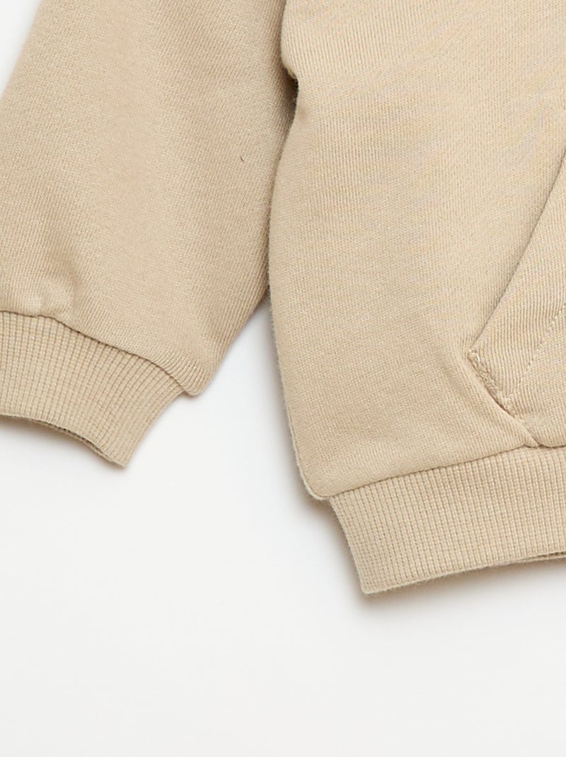 Conjunto sudadera con capucha + pantalón de chándal monocromo - 2 piezas Beige - Kiabi