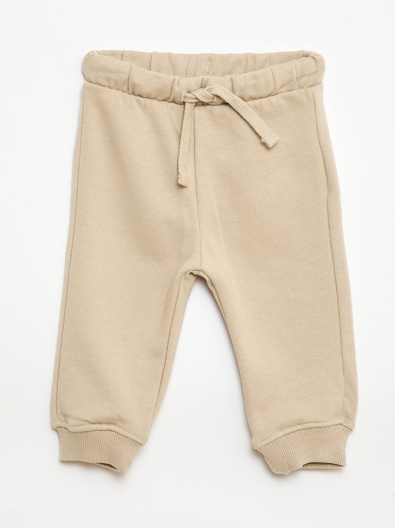 Conjunto sudadera con capucha + pantalón de chándal monocromo - 2 piezas Beige - Kiabi