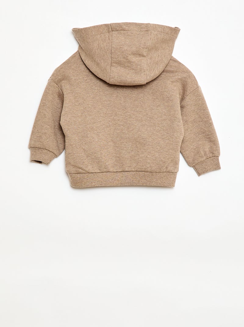 Conjunto sudadera con capucha + pantalón de chándal monocromo - 2 piezas Beige - Kiabi