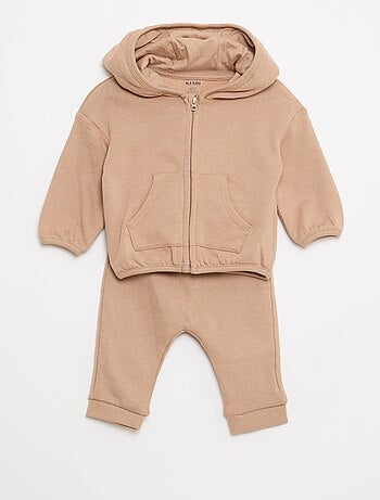 Conjunto sudadera con capucha y cremallera + pantalón - 2 piezas