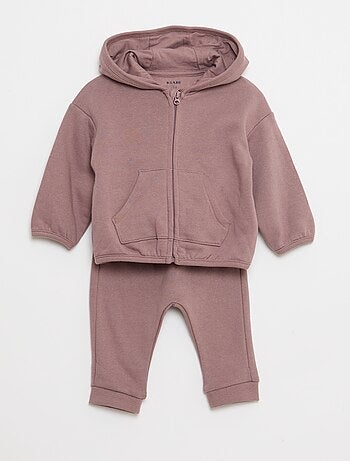 Conjunto sudadera con capucha y cremallera + pantalón - 2 piezas