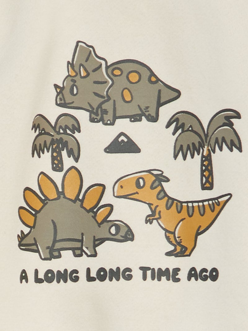 Conjunto sudadera estampada + jogging BLANCO - Kiabi