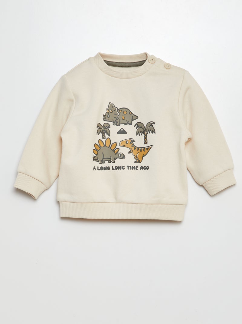 Conjunto sudadera estampada + jogging BLANCO - Kiabi