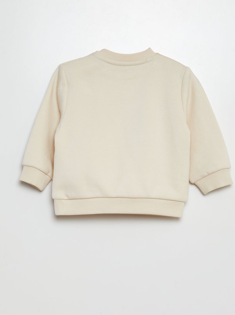 Conjunto sudadera estampada + jogging BLANCO - Kiabi