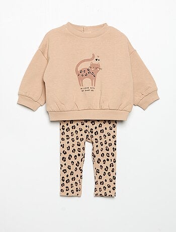 Conjunto sudadera estampada + legging