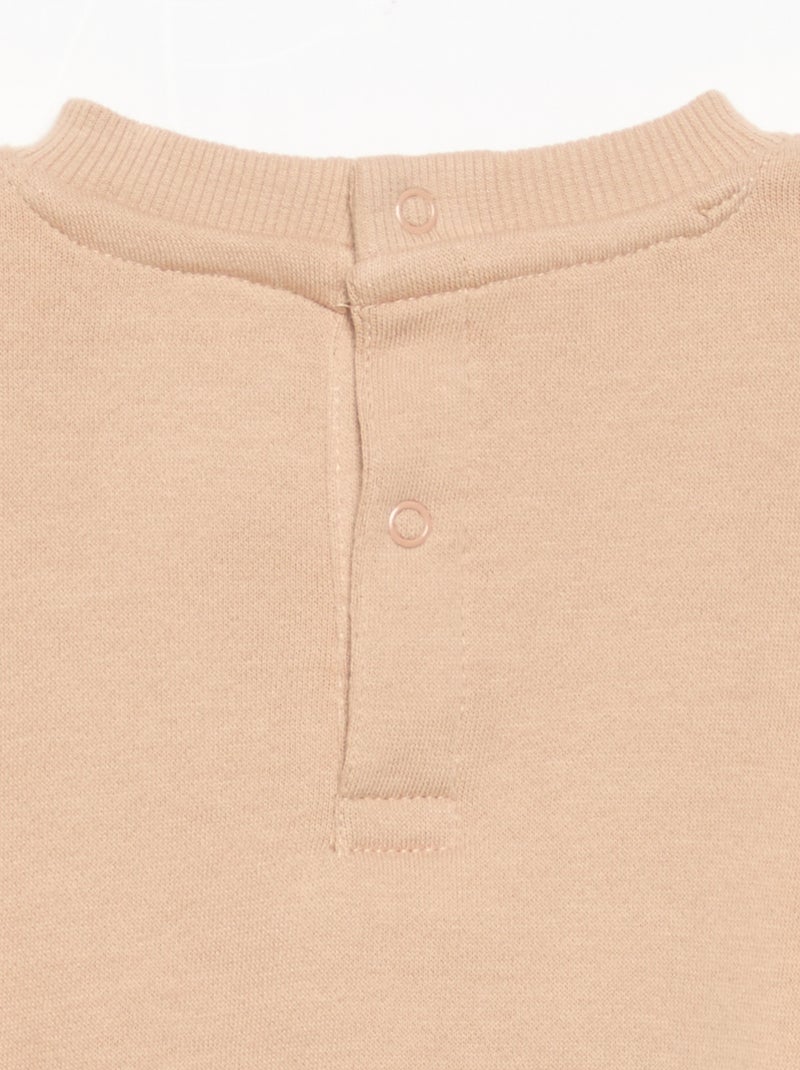 Conjunto sudadera estampada + legging Beige - Kiabi
