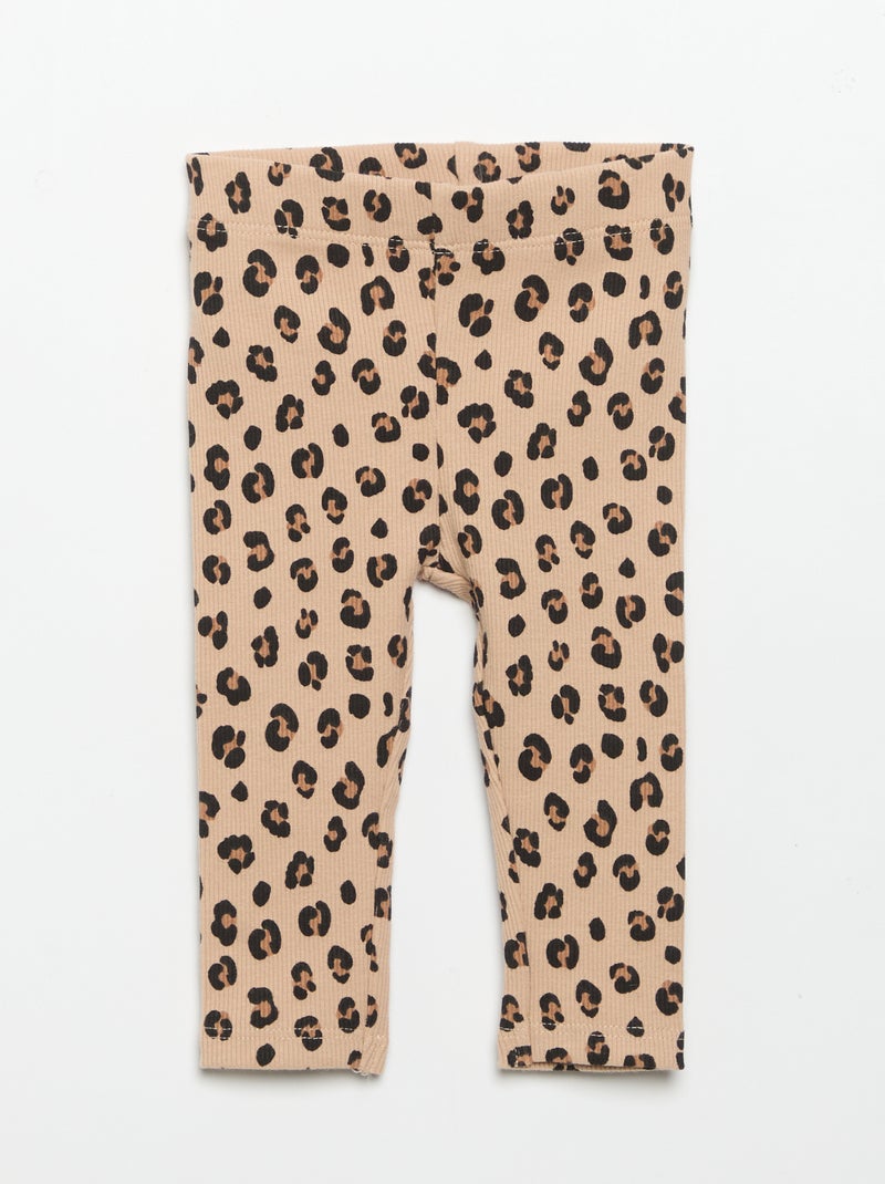 Conjunto sudadera estampada + legging Beige - Kiabi