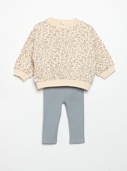 Conjunto sudadera estampada + legging - Kiabi