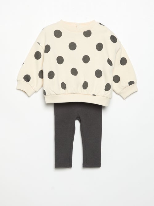 Conjunto sudadera estampada + legging - Kiabi