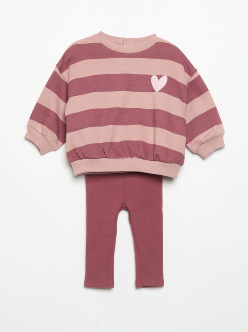 Conjunto sudadera estampada + legging - Kiabi