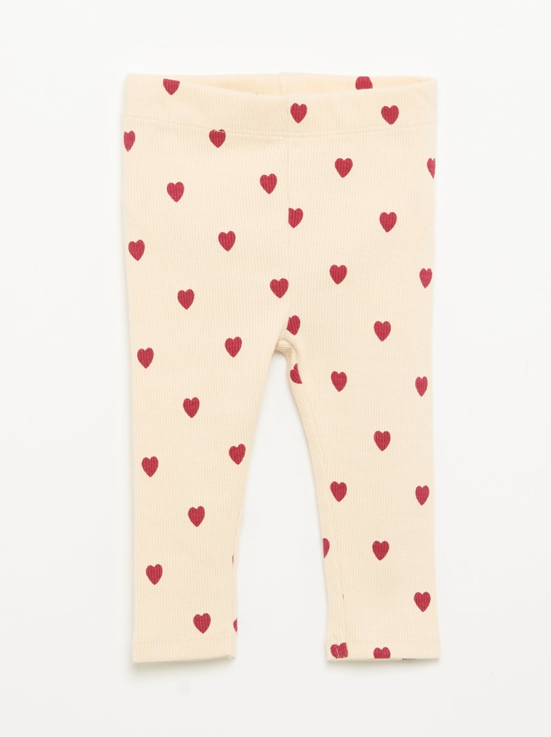 Conjunto sudadera estampada + legging Rojo - Kiabi